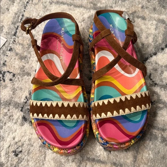 ✨ Kurt Geiger Chelsea Flatform Sandals – Women’s Size 8 (NWT) ✨ - Picture 2 of 12